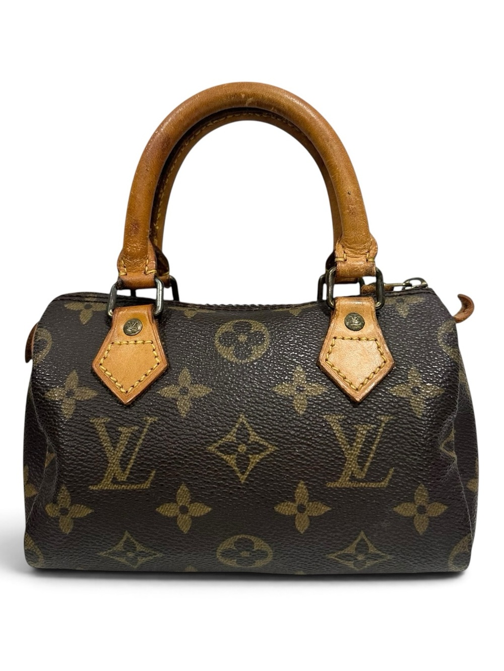 Louis Vuitton Monogram & Vachetta Leather Speedy Nano Micro Mini Bag